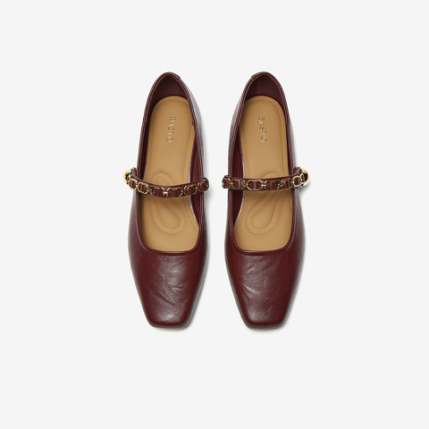 百思图2025春季新款商场同款简约通勤玛丽珍鞋粗跟女单鞋M1508AQ5