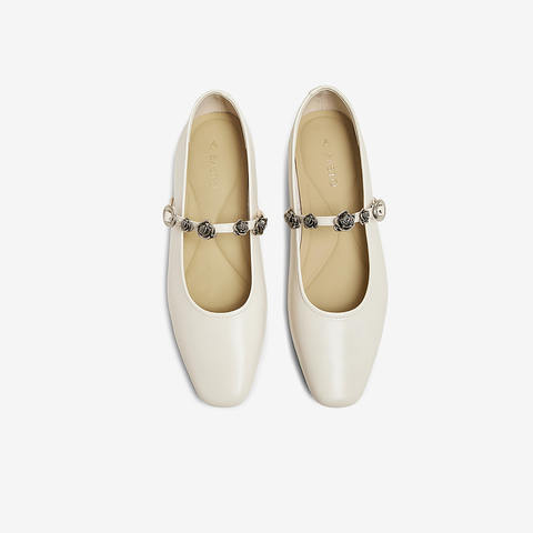 百思图2025春季新款简约复古法式玛丽珍鞋方跟女单鞋M1107AQ5