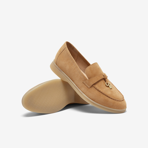 百思图2025春季新款线下同步简约通勤乐福鞋粗跟女单鞋A4821AA5