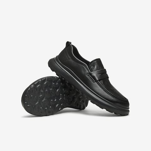 百思图2025春新款商场同款商务通勤乐福鞋厚底男休闲皮鞋58305AM5