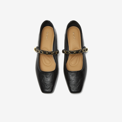 百思图2025春季新款商场同款简约通勤玛丽珍鞋粗跟女单鞋M1508AQ5