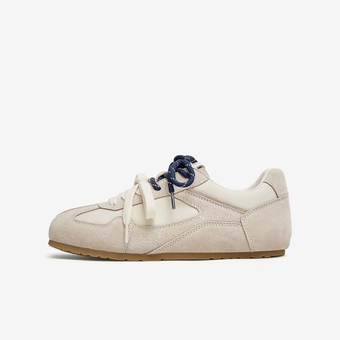 百思图2025春季新款商场同款复古运动德训鞋平跟女休闲鞋A1915AM5