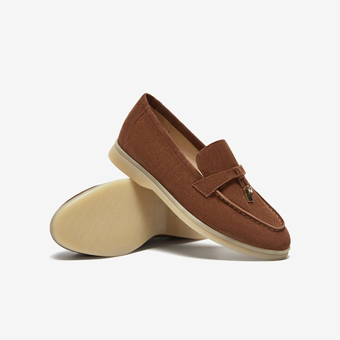 百思图2025春季新款线下同步简约通勤乐福鞋粗跟女单鞋A4821AA5