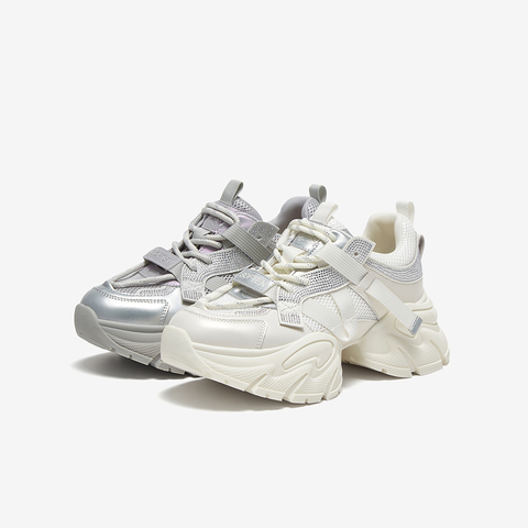 百思图2025春季新款商场同款时髦街头老爹鞋厚底女休闲鞋A8881AM5