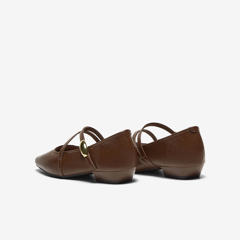 百思图2025春季新款商场同款简约方头玛丽珍鞋粗跟女单鞋M1587AQ5