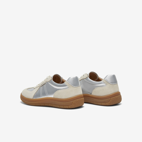 百思图2025春季新款商场同款复古运动德训鞋平跟女休闲鞋VWH26AM5