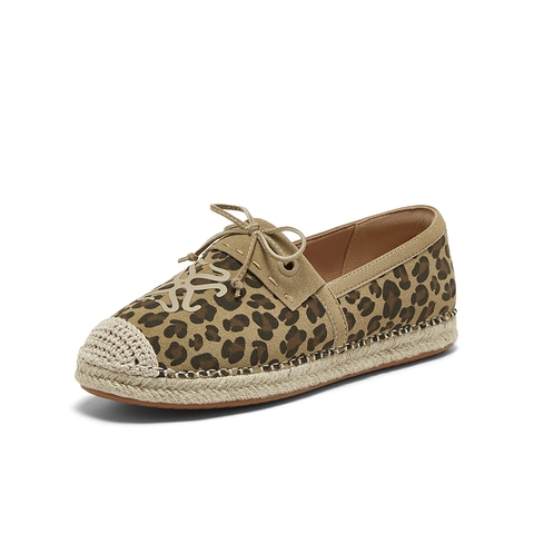 百思图2025春季新款简约复古通勤渔夫鞋平跟女单鞋A0303AA5