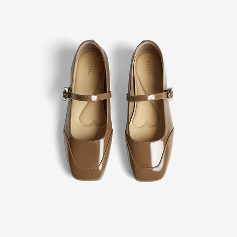 百思图2025春季新款商场同款简约通勤玛丽珍鞋方跟女单鞋M1303AQ5