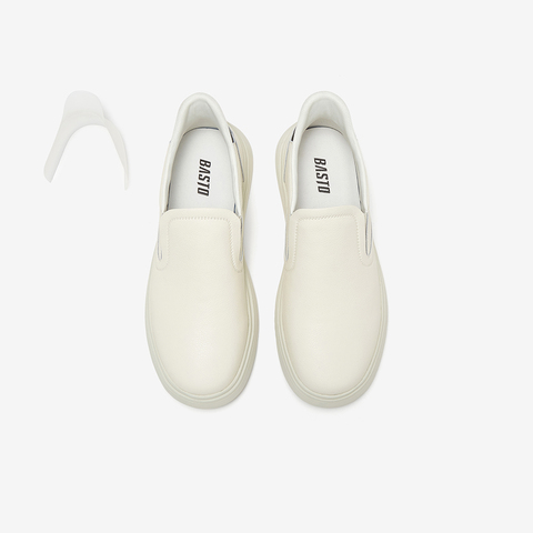 百思图2025春季新款简约通勤乐福鞋一脚蹬厚底男休闲鞋15032AM5