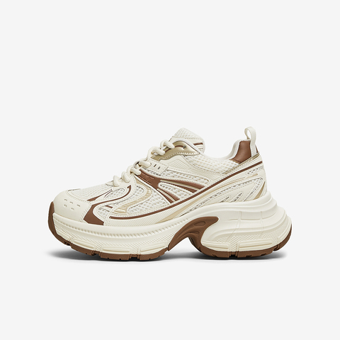 百思图2025春季新款商场同款时尚街头老爹鞋厚底女休闲鞋A6186AM5