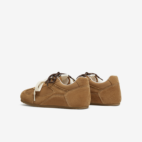 百思图2025春季新款商场同款复古运动德训鞋平跟女休闲鞋A1915AM5