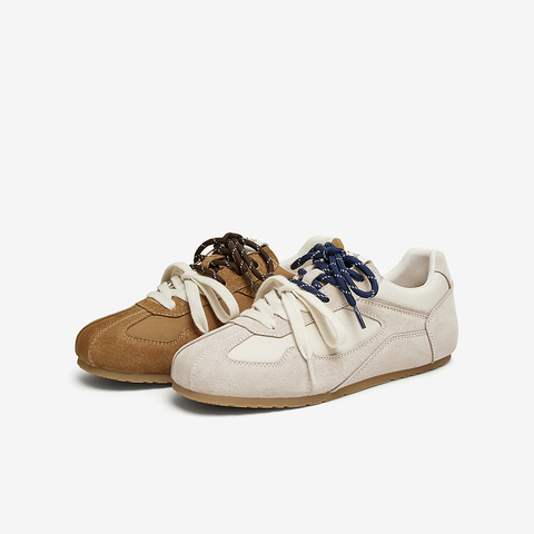 百思图2025春季新款商场同款复古运动德训鞋平跟女休闲鞋A1915AM5