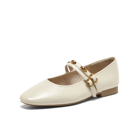 百思图2025春季新款商场同款简约复古玛丽珍鞋方头女单鞋M1109AQ5