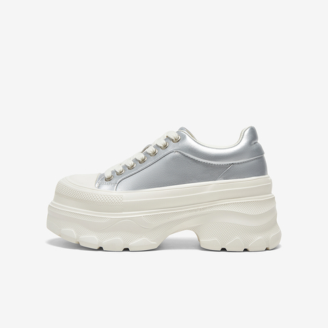 百思图2025春季新款商场同款时髦运动板鞋厚底女休闲鞋BG356AM5