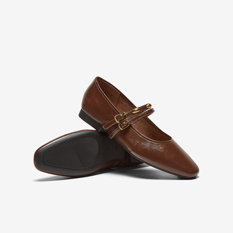 百思图2025春季新款商场同款简约复古玛丽珍鞋方头女单鞋M1109AQ5