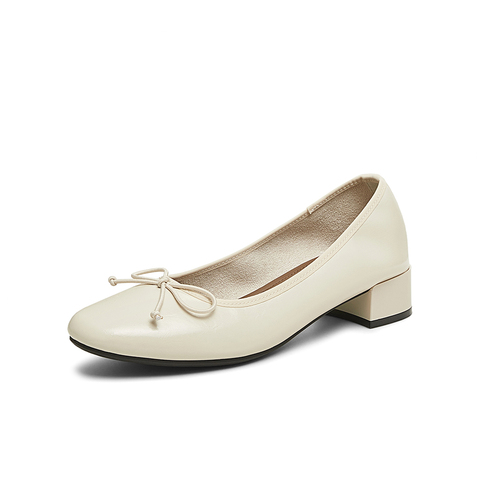 百思图2025春季新款商场同款简约通勤粗跟浅口女单鞋A5161AQ5