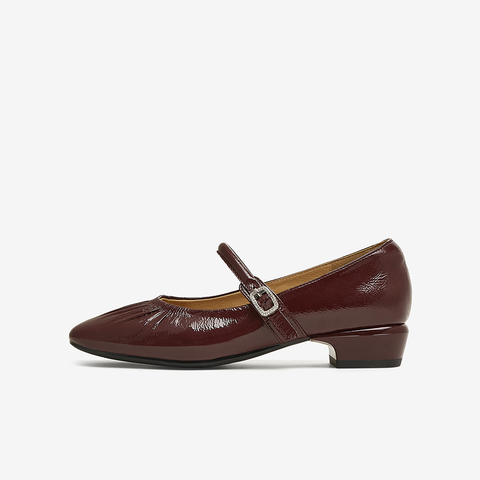 百思图2025春季新款商场同款简约时尚玛丽珍鞋粗跟女单鞋BN972AQ5