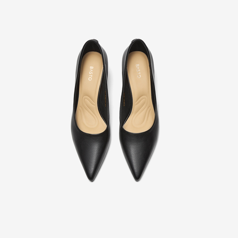 百思图2025春季新款商场同款简约通勤细高跟尖头女单鞋E5831AQ5