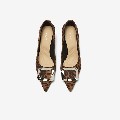 百思图2025春新款商场同款简约时尚通勤细高跟尖头女单鞋E5832AQ5