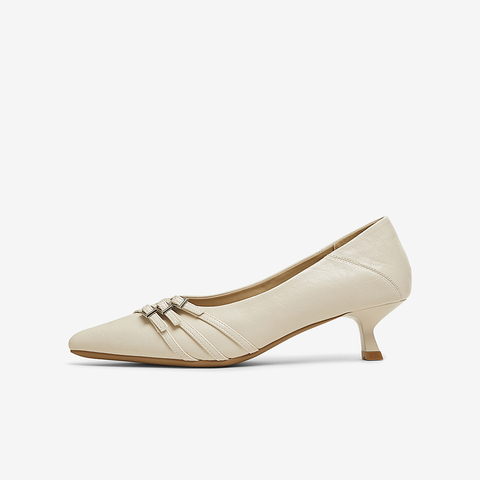 百思图2025春季新款商场同款简约通勤尖头浅口女单鞋W5932AQ5