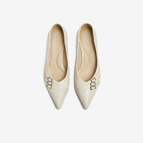 百思图2025春季新款商场同款简约通勤尖头浅口女单鞋W5932AQ5