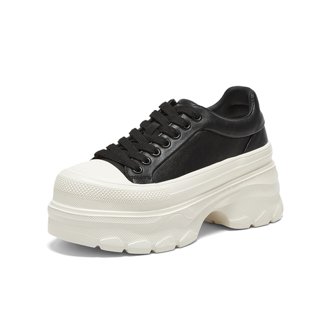 百思图2025春季新款商场同款时髦运动板鞋厚底女休闲鞋BG356AM5