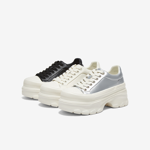 百思图2025春季新款商场同款时髦运动板鞋厚底女休闲鞋BG356AM5