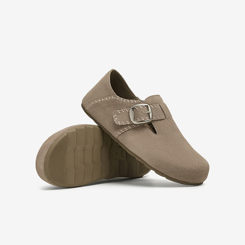 百思图2025春季新款商场同款简约复古勃肯鞋平跟女单鞋A5983AM5