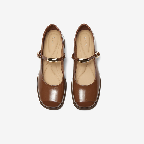 百思图2025春季新款商场同款简约复古玛丽珍鞋粗跟女单鞋M2501AQ5