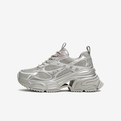 百思图2025春季新款商场同款街头运动老爹鞋厚底女休闲鞋A9263AM5