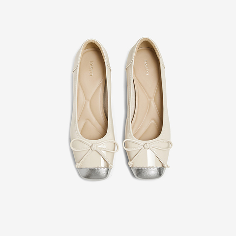 百思图2025春季新款商场同款时髦蝴蝶结粗跟方头女单鞋W6791AQ5