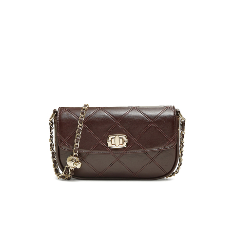 百思图2025春季新款商场同款时髦通勤绗缝包单肩斜挎包女X3656AX5