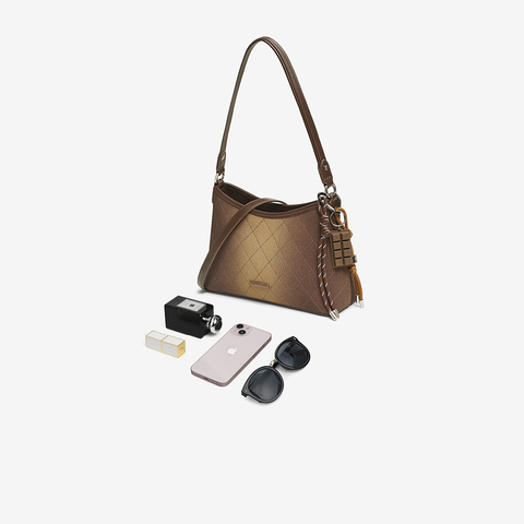 百思图2025春季新款商场同款时髦通勤腋下包单肩斜挎包女X3655AX5