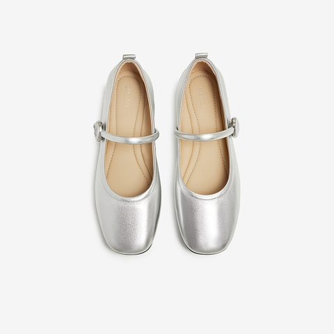 百思图2025春季新款时尚简约通勤玛丽珍鞋浅口女单鞋BU325AQ5