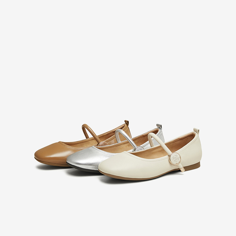 百思图2025春季新款时尚简约通勤玛丽珍鞋浅口女单鞋BU325AQ5