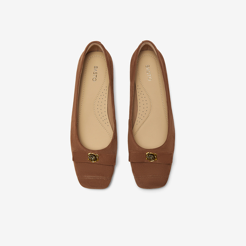 百思图2025春季新款简约时尚通勤方头粗跟浅口女单鞋RE726AQ5