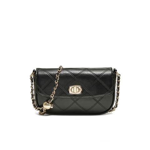 百思图2025春季新款商场同款时髦通勤绗缝包单肩斜挎包女X3656AX5