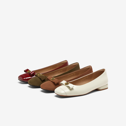 百思图2025春季新款简约时尚通勤方头粗跟浅口女单鞋RE726AQ5