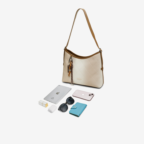 百思图2025春季新款商场同款简约大容量托特包单肩包女X3654AX5