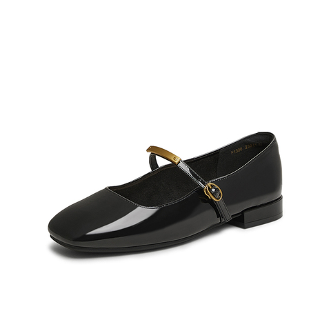 百思图2025春季新款商场同款时尚法式复古玛丽珍鞋女单鞋F1306AQ5