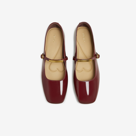 百思图2025春季新款商场同款时尚法式复古玛丽珍鞋女单鞋F1306AQ5