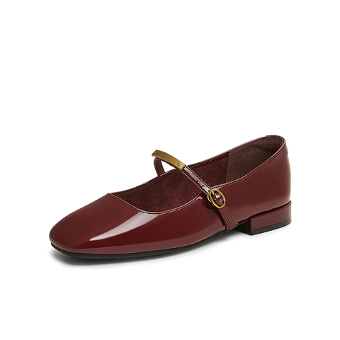 百思图2025春季新款商场同款时尚法式复古玛丽珍鞋女单鞋F1306AQ5