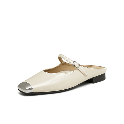 百思图2025夏季新款商场同款时髦通勤穆勒拖方头女拖鞋B1711BH5