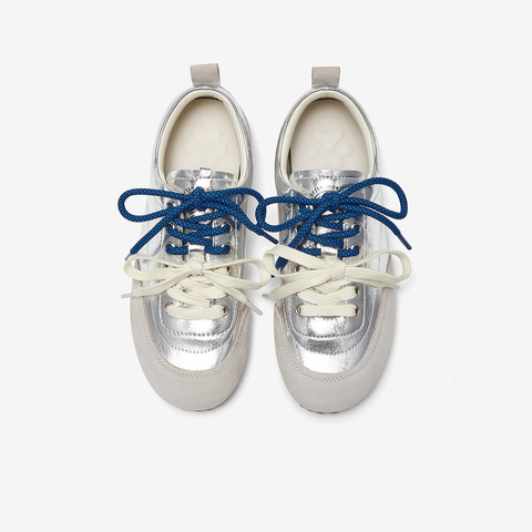 百思图2025春季新款简约时尚户外运动阿甘鞋平跟女休闲鞋I7699AM5