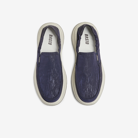 百思图2025夏季新款商场同款简约一脚蹬布鞋厚底男休闲鞋L3308BM5