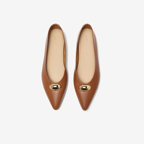 百思图2025春季新款商场同款简约时尚通勤浅口尖头女单鞋F1518AQ5