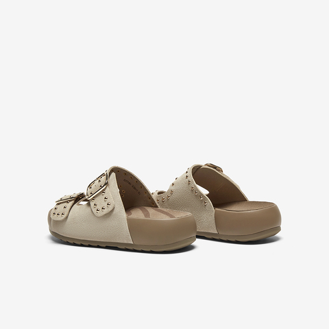 百思图2025夏季新款简约户外休闲运动一字拖厚底女拖鞋D7740BT5