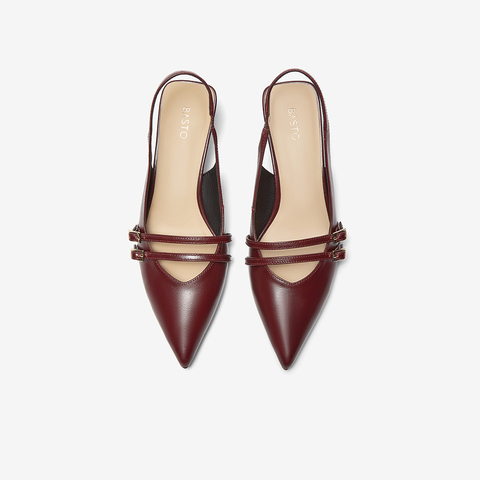 百思图2025夏季新款商场同款简约通勤尖头细跟后空女凉鞋AC825BH5