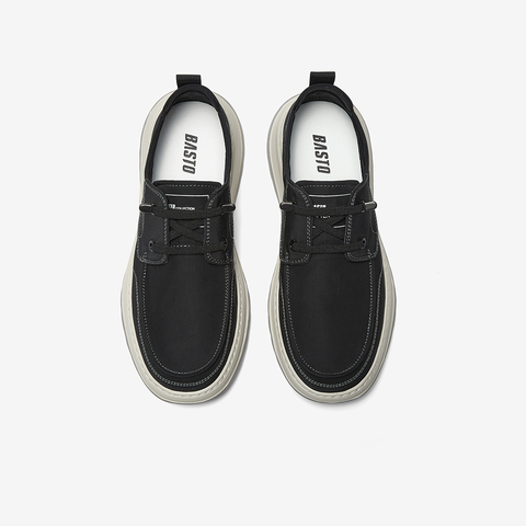 百思图2025夏季新款商场同款简约运动布鞋厚底男休闲鞋K8857BM5