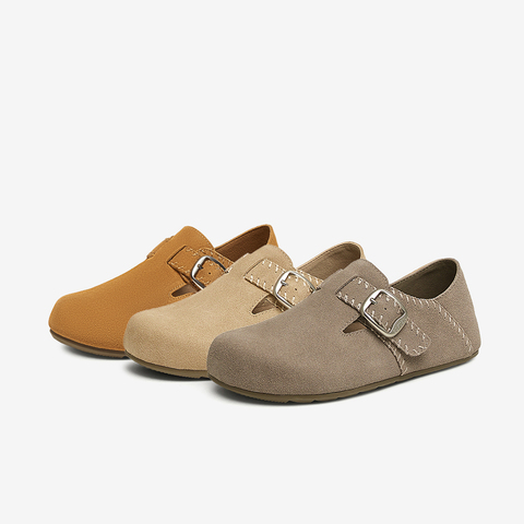 百思图2025春季新款商场同款简约复古勃肯鞋平跟女单鞋A5983AM5